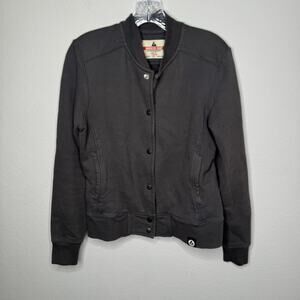 American Giant Women’s Full Button Jacket Gray Size M 100% Cotton Made in USA‎